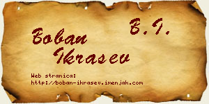 Boban Ikrašev vizit kartica